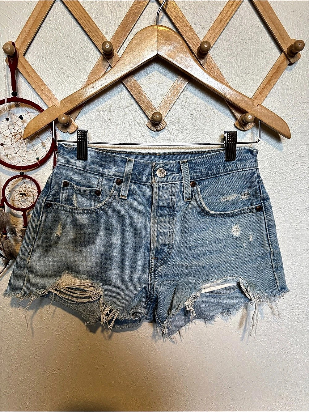 Levi's 501 Original Cut-Off Denim Shorts Blue Waist 25
